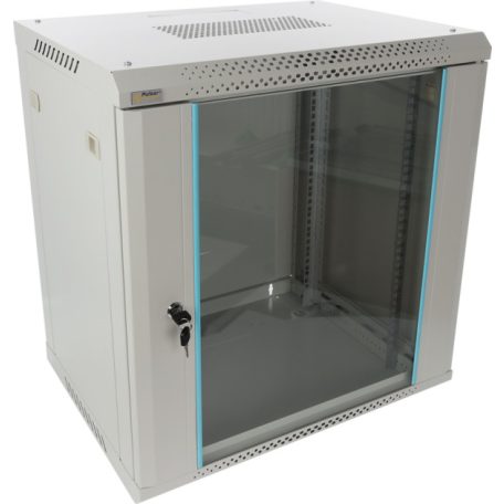 Pulsar RWA1264-G 19" 12U 600x450 fali rack szekrény; lapra szerelt; szürke; könnyített kialakítás