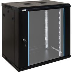   Pulsar RWA1264 19" 12U 600x450 fali rack szekrény; lapraszerelt; fekete