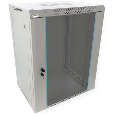 Pulsar RWA1564-G 19" 15U 600x450 fali rack szekrény; lapra szerelt; szürke; könnyített kialakítás