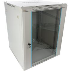   Pulsar RWA1566-G 19" 15U 600x600 fali rack szekrény; lapra szerelt; szürke; könnyített kialakítás
