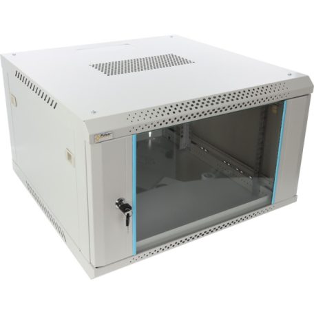 Pulsar RWA666-G 19" 6U 600x600 fali rack szekrény; lapra szerelt; szürke; könnyített kialakítás