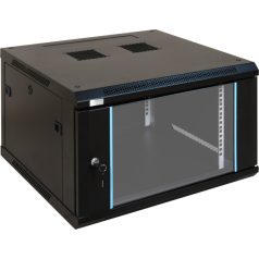   Pulsar RWA666 19" 6U 600x600 fali rack szekrény; lapraszerelt; fekete