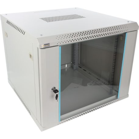 Pulsar RWA966-G 19" 9U 600x600 fali rack szekrény; lapra szerelt; szürke; könnyített kialakítás