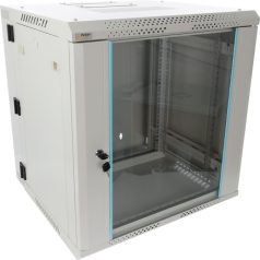   Pulsar RWDA1265-G 19" 12U 600x550 fali rack szekrény; kiforgatható; lapra szerelt; szürke; könnyített kialakítás