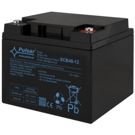 Pulsar SCB40-12 Akkumulátor 12V 40 Ah; SCB széria; csatlakozó: 14mm (F13)