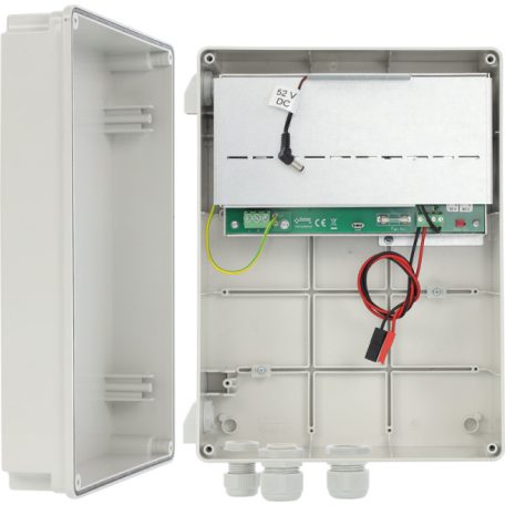 Pulsar SWBH-60 Kültéri doboz PoE switchekhez; szünetmentesíthető; 52VDC/7Ah/60W; IP44; 240x308x130mm