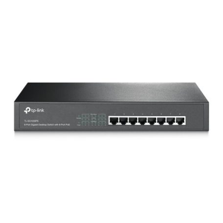 TP-Link TL-SG1008PE 8 portos 10/100/1000 PoE switch (126W); 8 PoE+ port; nem menedzselhető