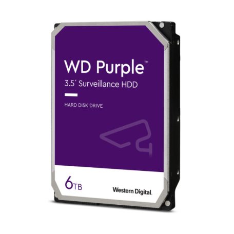 Western Digital WD63PURZ WD Purple; 6 TB biztonságtechnikai merevlemez; 256 MB cache; 24/7 alkalmazásra;nem RAID kompatibilis